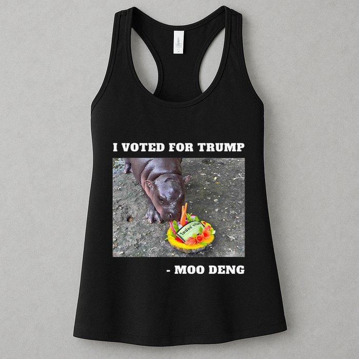 Victory Won Trump I Voted Moo Deng Prediction Garbage Legend Womens Tank Top