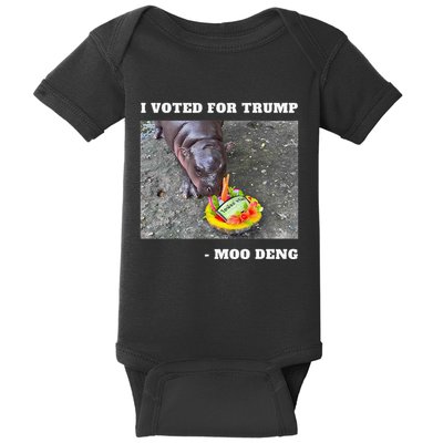 Victory Won Trump I Voted Moo Deng Prediction Garbage Legend Baby Bodysuit