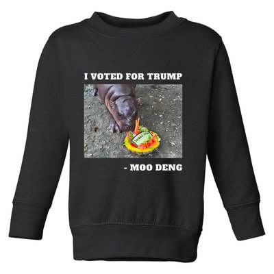 Victory Won Trump I Voted Moo Deng Prediction Garbage Legend Toddler Sweatshirt