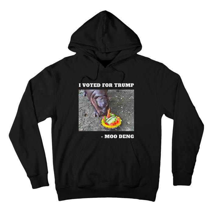 Victory Won Trump I Voted Moo Deng Prediction Garbage Legend Tall Hoodie