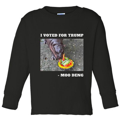 Victory Won Trump I Voted Moo Deng Prediction Garbage Legend Toddler Long Sleeve Shirt