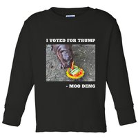 Victory Won Trump I Voted Moo Deng Prediction Garbage Legend Toddler Long Sleeve Shirt