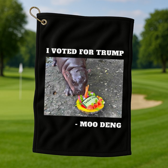 Victory Won Trump I Voted Moo Deng Prediction Garbage Legend Golf Towel