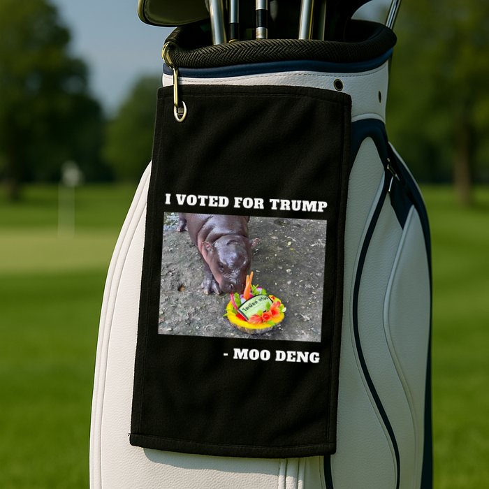 Victory Won Trump I Voted Moo Deng Prediction Garbage Legend Golf Towel