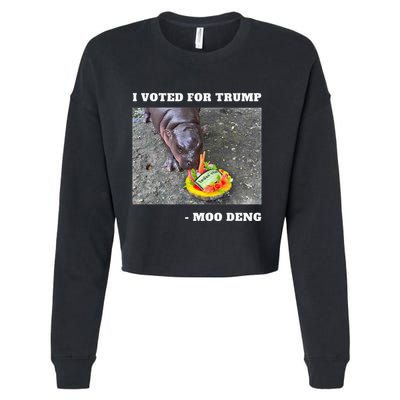 Victory Won Trump I Voted Moo Deng Prediction Garbage Legend Cropped Pullover Crew