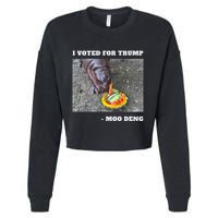 Victory Won Trump I Voted Moo Deng Prediction Garbage Legend Cropped Pullover Crew