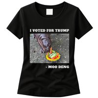 Victory Won Trump I Voted Moo Deng Prediction Garbage Legend Womens T-Shirt