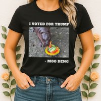 Victory Won Trump I Voted Moo Deng Prediction Garbage Legend Womens T-Shirt