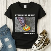 Victory Won Trump I Voted Moo Deng Prediction Garbage Legend Womens T-Shirt