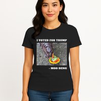 Victory Won Trump I Voted Moo Deng Prediction Garbage Legend Womens T-Shirt