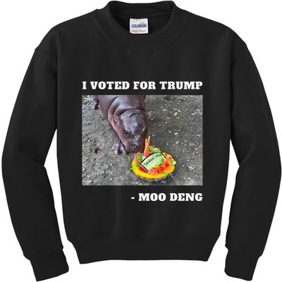 Victory Won Trump I Voted Moo Deng Prediction Garbage Legend Kids Sweatshirt