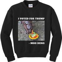 Victory Won Trump I Voted Moo Deng Prediction Garbage Legend Kids Sweatshirt
