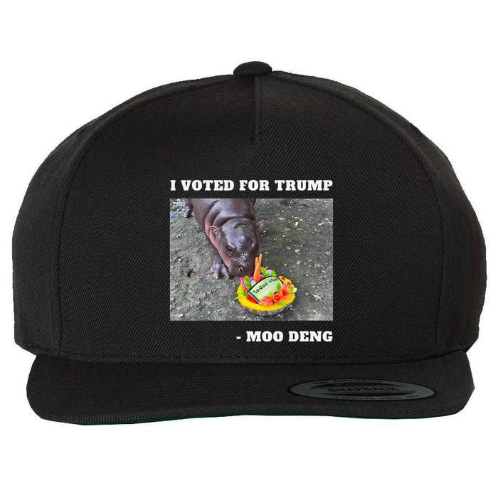 Victory Won Trump I Voted Moo Deng Prediction Garbage Legend Wool Snapback Cap