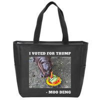 Victory Won Trump I Voted Moo Deng Prediction Garbage Legend Zip Tote Bag
