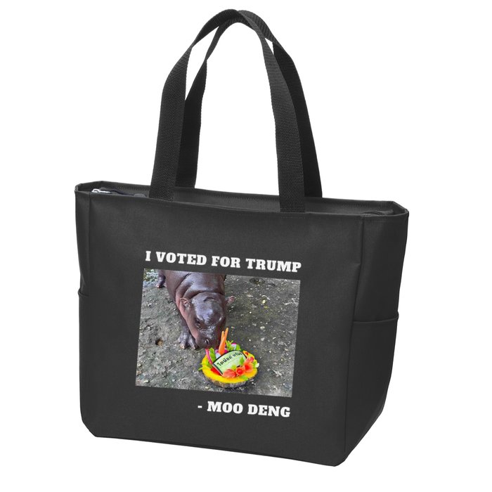 Victory Won Trump I Voted Moo Deng Prediction Garbage Legend Zip Tote Bag