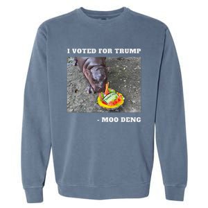 Victory Won Trump I Voted Moo Deng Prediction Garbage Legend Garment-Dyed Sweatshirt