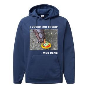 Victory Won Trump I Voted Moo Deng Prediction Garbage Legend Performance Fleece Hoodie