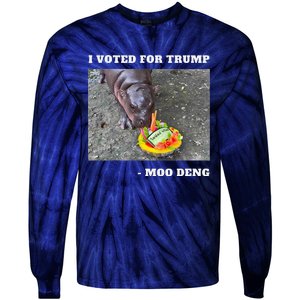 Victory Won Trump I Voted Moo Deng Prediction Garbage Legend Tie-Dye Long Sleeve Shirt