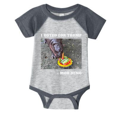 Victory Won Trump I Voted Moo Deng Prediction Garbage Legend Infant Baby Jersey Bodysuit