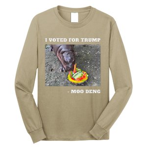 Victory Won Trump I Voted Moo Deng Prediction Garbage Legend Long Sleeve Shirt