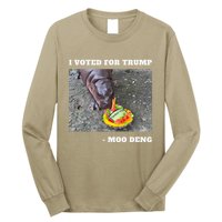 Victory Won Trump I Voted Moo Deng Prediction Garbage Legend Long Sleeve Shirt