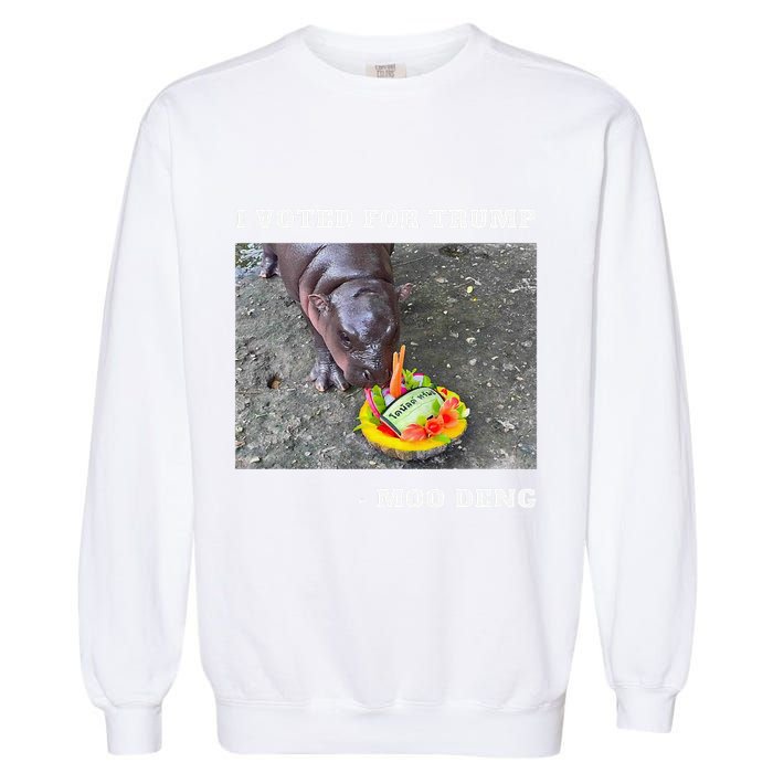 Victory Won Trump I Voted Moo Deng Prediction Garbage Legend Garment-Dyed Sweatshirt