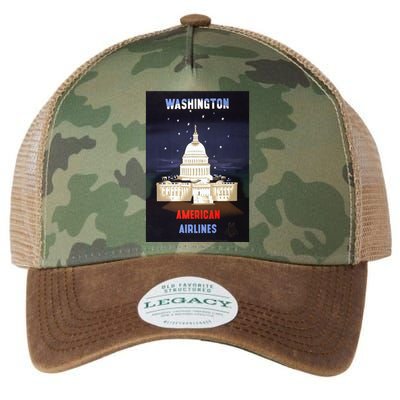 Vintage Washington Travel Poster Legacy Tie Dye Trucker Hat