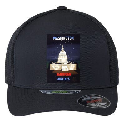 Vintage Washington Travel Poster Flexfit Unipanel Trucker Cap