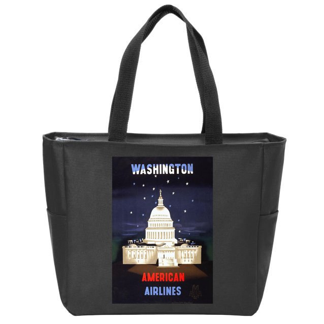 Vintage Washington Travel Poster Zip Tote Bag