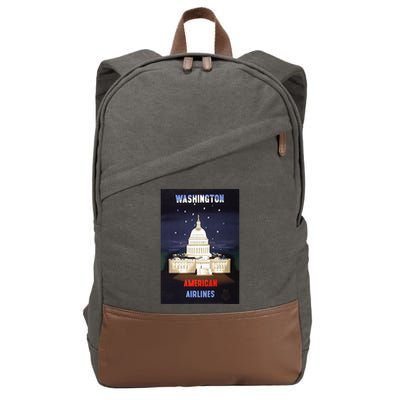 Vintage Washington Travel Poster Cotton Canvas Backpack