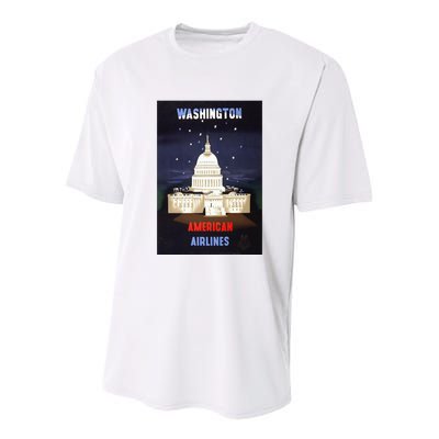 Vintage Washington Travel Poster Youth Performance Sprint T-Shirt