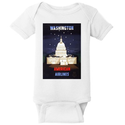 Vintage Washington Travel Poster Baby Bodysuit