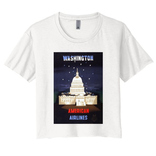 Vintage Washington Travel Poster Crop Top