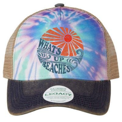 Vintage Whats Up Beaches Cute Retro 70s Beach Vacation Legacy Tie Dye Trucker Hat