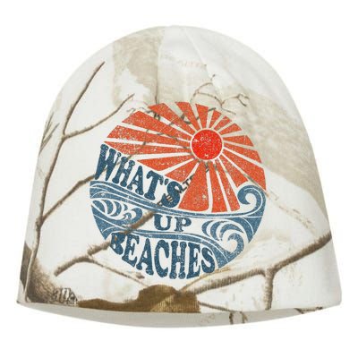 Vintage Whats Up Beaches Cute Retro 70s Beach Vacation Kati - Camo Knit Beanie