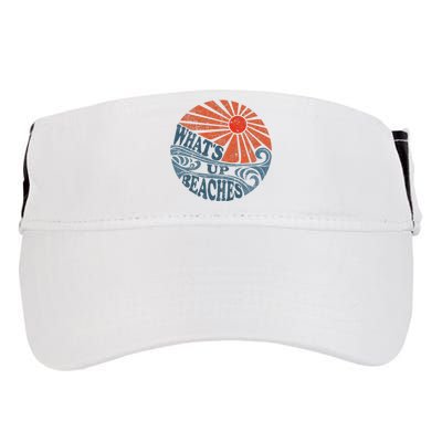 Vintage Whats Up Beaches Cute Retro 70s Beach Vacation Adult Drive Performance Visor