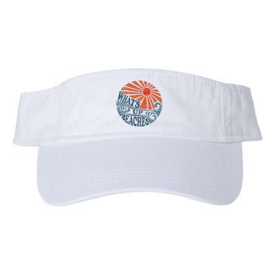 Vintage Whats Up Beaches Cute Retro 70s Beach Vacation Valucap Bio-Washed Visor