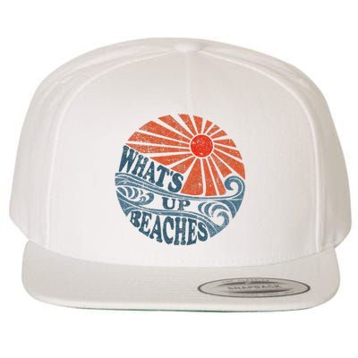 Vintage Whats Up Beaches Cute Retro 70s Beach Vacation Wool Snapback Cap