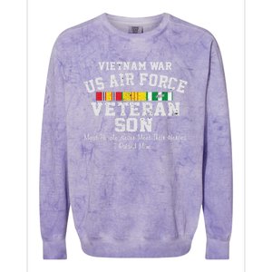 Vietnam War Us Air Force Son Veteran's Day Gift Colorblast Crewneck Sweatshirt