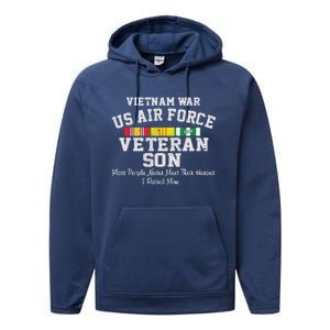 Vietnam War Us Air Force Son Veteran's Day Gift Performance Fleece Hoodie