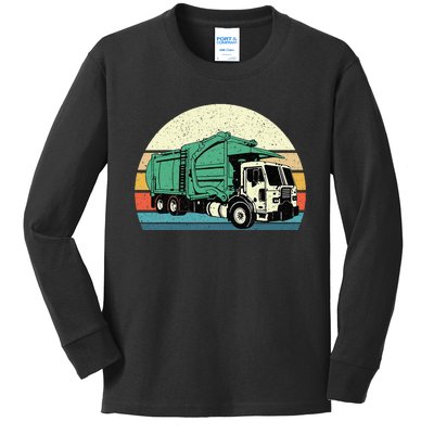 Vintage Waste Vehicle Junk Disposal Environment Fan Kids Long Sleeve Shirt