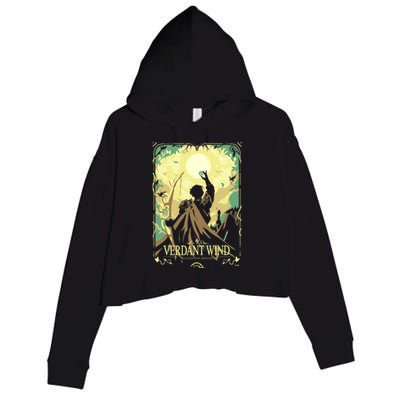 Verdant Wind Crop Fleece Hoodie