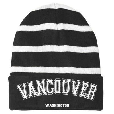 Vancouver Washington Striped Beanie with Solid Band