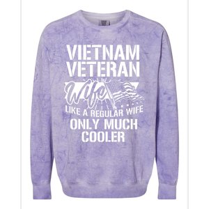 Vietnam War Veteran Wife Only Cooler Military Soldier Vet Gift Colorblast Crewneck Sweatshirt