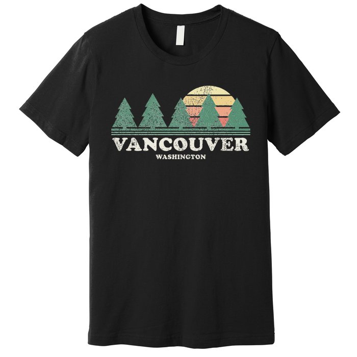 Vancouver Wa Vintage Throwback Retro 70s Design Premium T-Shirt