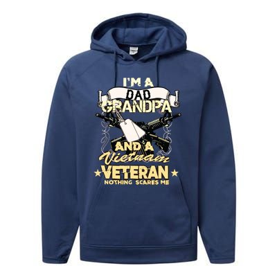 Vietnam War Veteran Us Retired Soldier Performance Fleece Hoodie