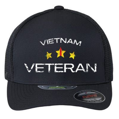 Vietnam War Veteran Us Retired Soldier Flexfit Unipanel Trucker Cap