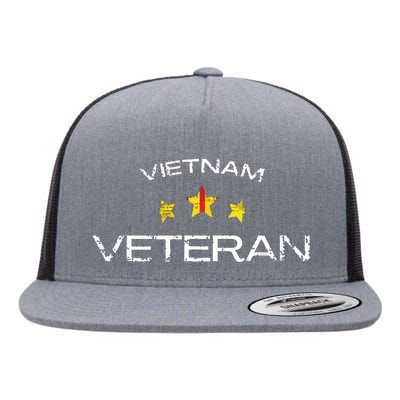 Vietnam War Veteran Us Retired Soldier Flat Bill Trucker Hat