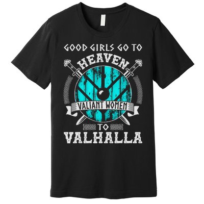 Valiant Women Valhalla Norse Viking Lagertha Shield Maiden Premium T-Shirt