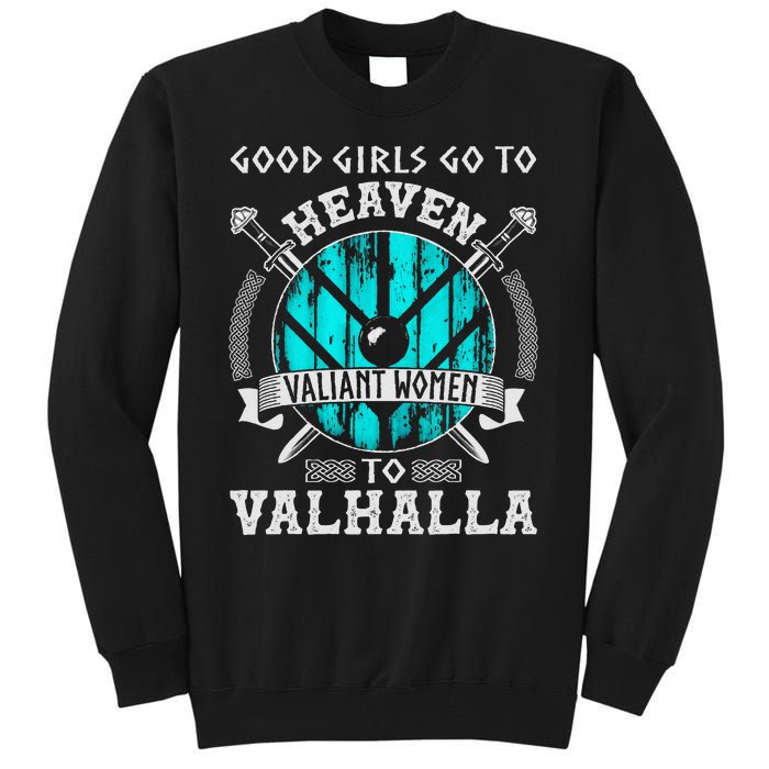 Valiant Women Valhalla Norse Viking Lagertha Shield Maiden Tall Sweatshirt